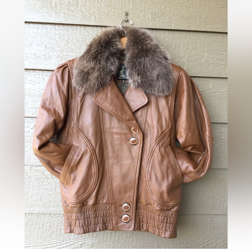 Challenger Vintage 70s Western Vintage Challenger womens brown leather jacket